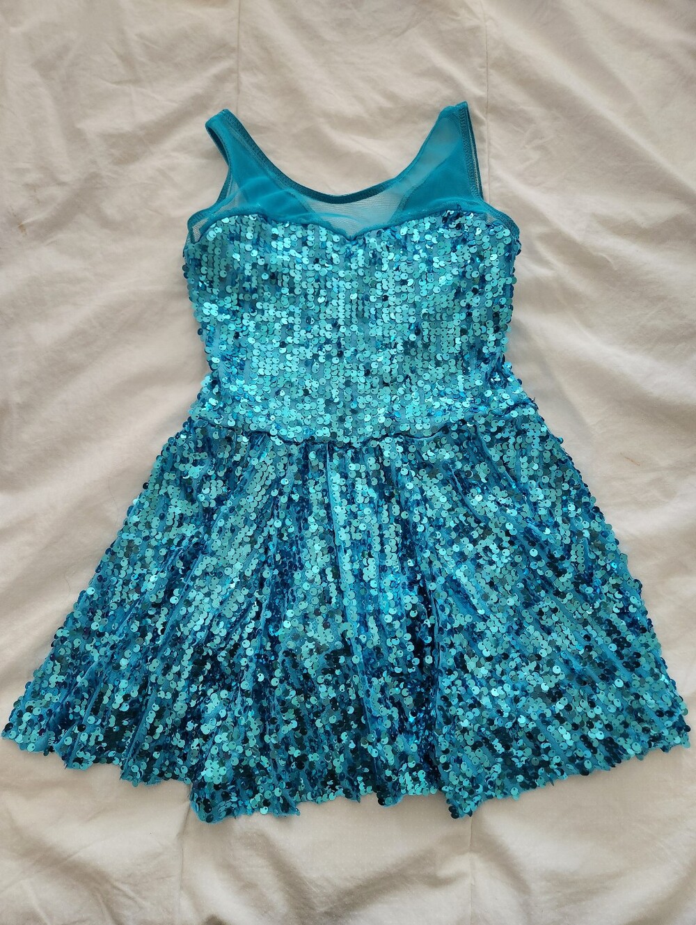 Weissman Sparkling Teal Sequin Dance/Party Dress Size Small